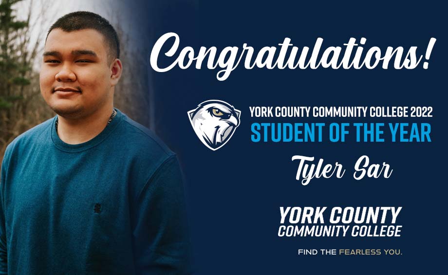 Tyler Sar Named YCCC Student of the Year
